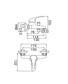 Bath mixer Eva series