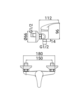 Exposed shower mixer Eva series