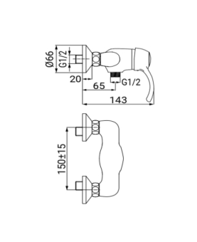 Exposed shower mixer Distri series