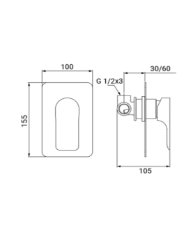 Concealed shower mixer Sofia series