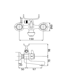 2-handle bath mixer Scudetto series