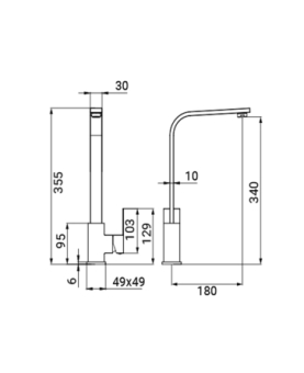 Sink mixer with high spot Manhattan