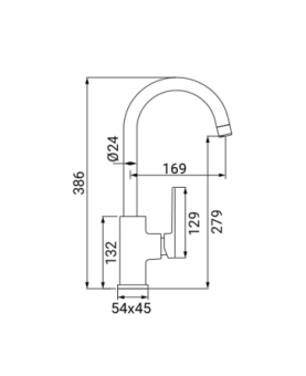 Sink mixer with high spot Eden