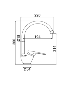 Sink mixer with high spot Mia