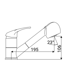 Sink mixer swivel spout with pull-out hand shower Sole chrome