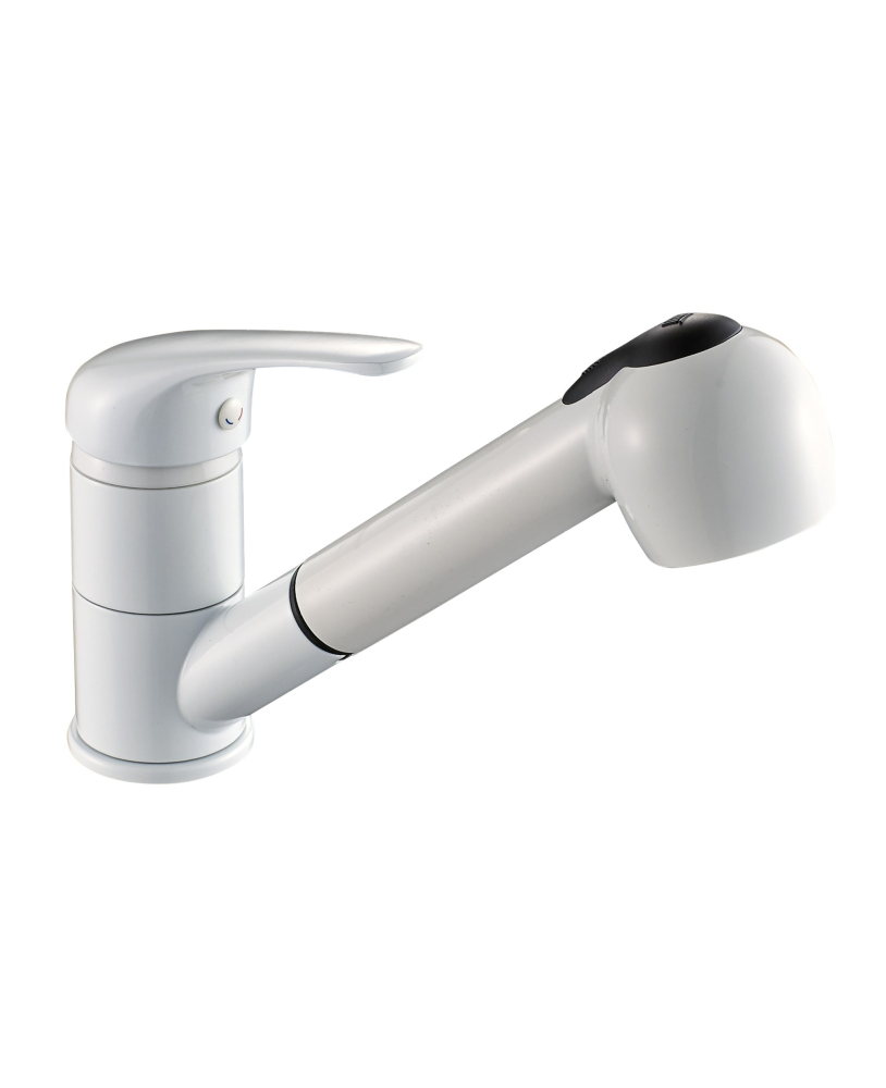 Sink mixer swivel spout with pull-out hand shower Sole white