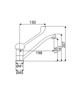 Sink mixer swivel spout long lever Sole