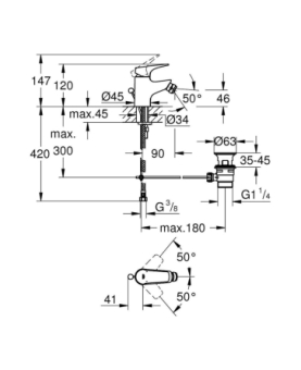 Bidet mixer Start flow series