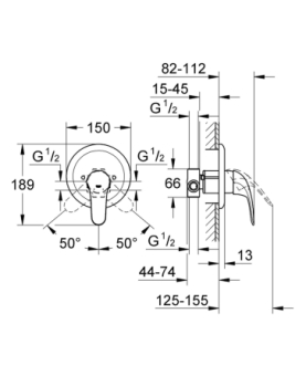 Concealed shower mixer Swift series