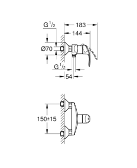 Exposed shower mixer Eurosmart new series