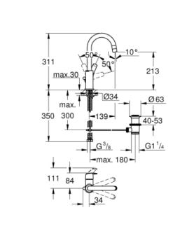 Sink mixer high spout Eurosmart new series