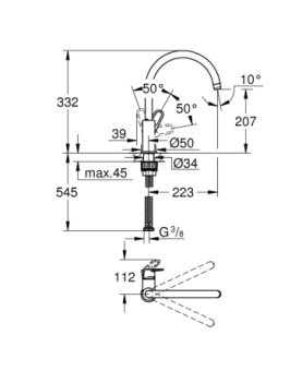 Sink mixer high spout Start flow series