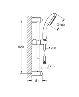 Shower rail Tempesta 100