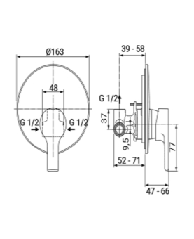 Concealed shower mixer Idro One series