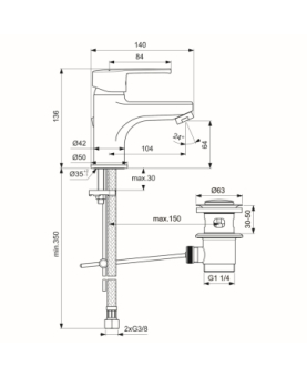 Basin mixer Ideal Stream series