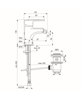 Miscelatore bidet serie Ideal Stream