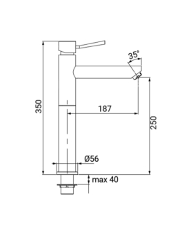 Basin mixer high size Grace series