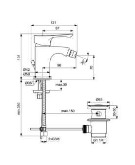 Miscelatore bidet serie Alpha