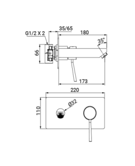 Mitigeur lavabo à encastrer série Grace