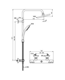 Colonne de douche avec thermostatique Idealjet