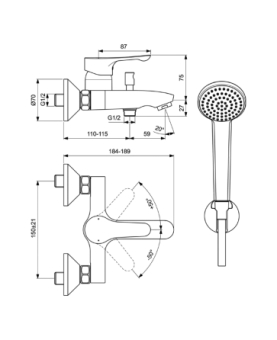 Bath mixer Alpha series