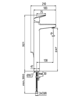 Basin mixer high size Ceraplan series