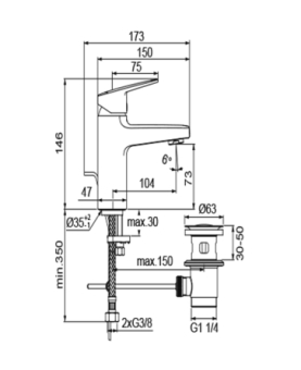 Miscelatore lavabo serie Ceraplan