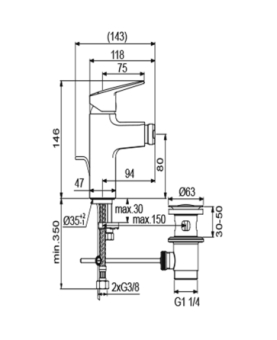 Miscelatore bidet serie Ceraplan