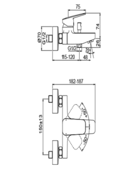 Bath mixer Ceraplan series