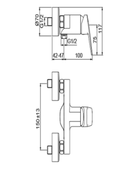 Exposed shower mixer Ceraplan series