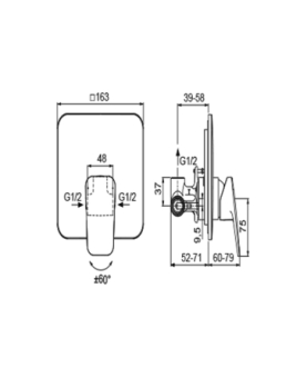 Concealed shower mixer Ceraplan series