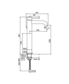 Basin mixer high size Ceraline series