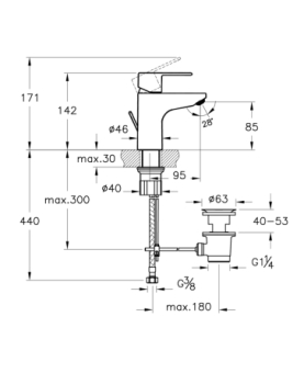 Miscelatore lavabo serie Win S