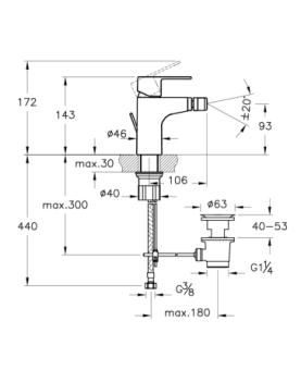 Miscelatore bidet serie Win S