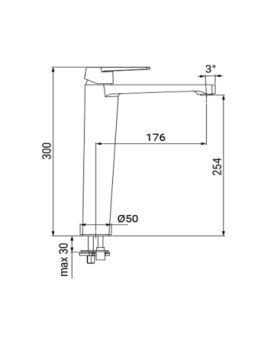 Basin mixer high size Moon series