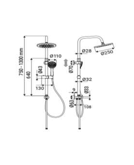 Shower system Papete black