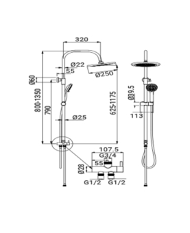 Shower system Cigno