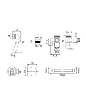 Shower set Jenny with faucet aerator