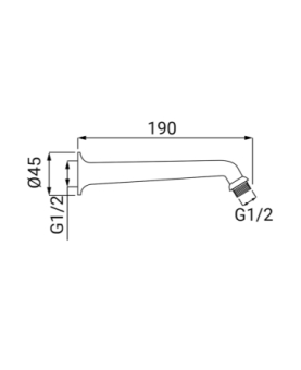 Shower arm 19 cm