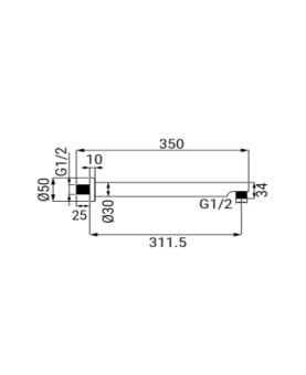 Shower arm 35 cm