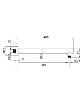 Braccio doccia tondo 40 cm