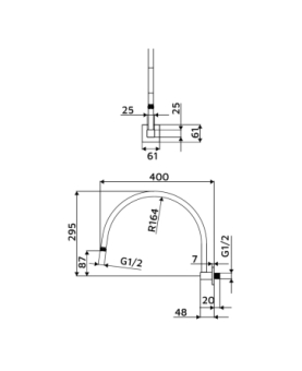 Shower arm swivel square