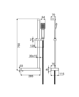 Shower rail set Tilos