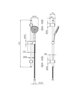 Shower rail set Argo