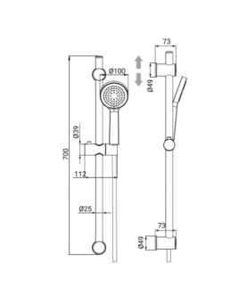 Shower rail set Vogue