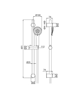 Shower rail set Syros