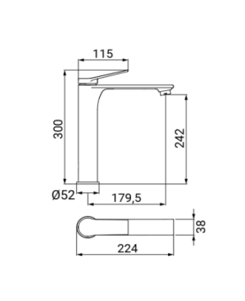 Miscelatore lavabo alto serie Surf