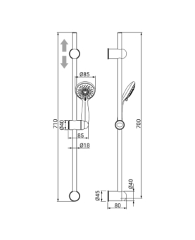 Shower rail set Mali