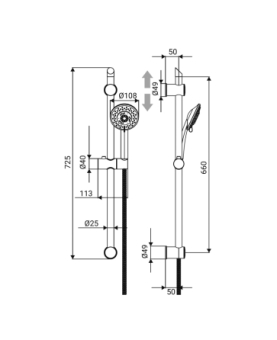 Shower rail set Edera