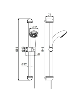 Shower rail set Naxos